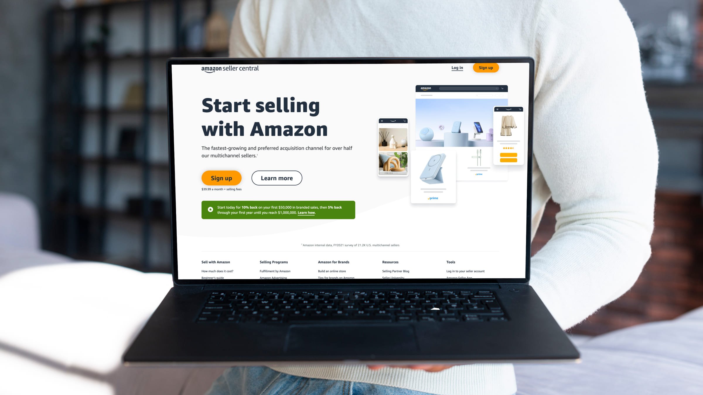 Регистрация на Amazon Handmade начинается с регистрации аккаунта в Amazom Seller